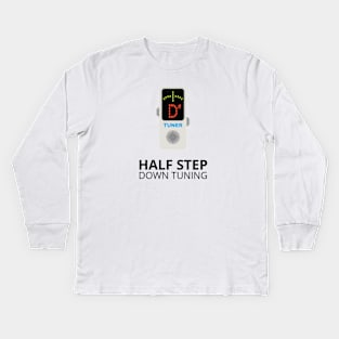 Half Step Down Tuning Pedal Tuner Light Theme Kids Long Sleeve T-Shirt